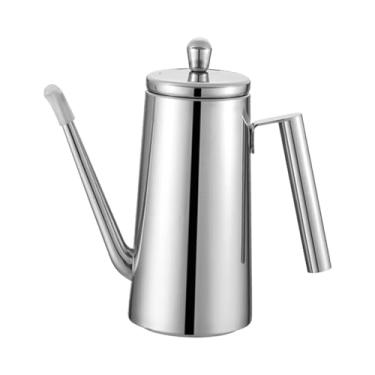 Imagem de SiaBiced Dispensador de óleo em aço inoxidável, pote para óleo, galheteiro multifuncional para churrasco, 1000ml Alça de aço