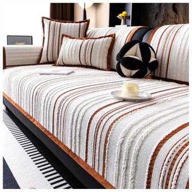 Imagem de SPXMQSS Capas de assento de sofá, capas de chenille macias secionais, universais, antiderrapantes em forma de L, capas de sofá de 1/2/3/4 lugares, protetor de móveis C 90 x 120 cm