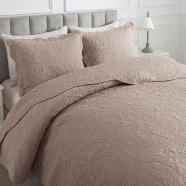 Imagem de HoneiLife Conjunto de colcha king size – Colchas de microfibra para cama king, cobertores leves de 3 peças, conjuntos de roupa de cama retrô, conjunto de cama king size para todas as estações, uso