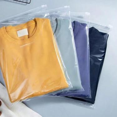 Imagem de Sacos de armazenamento Ziplock transparentes de 5/10 peças - Sacos plásticos grossos à prova d'água para presente e embalagem de roupas para envio, escritório (5 peças)