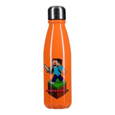 Imagem de Paladone Garrafa de água de alumínio reutilizável Minecraft com tampa rosqueada, 600 ml (600 ml), utensílios de bebida para jogos oficialmente licenciados para viagens, escola e escritório