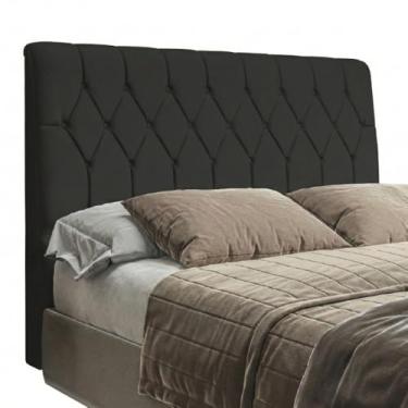 Imagem de Cabeceira Para Cama Box Queen Istambul Dobuê 1.60m Com Capitonê Preto