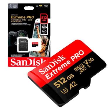 Imagem de Cartão De Memória Sandisk Extreme Pro Microsdxc 512gb 200-140mb