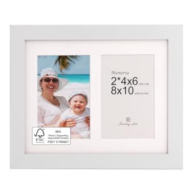 Imagem de Moldura para quadro de colagem de 20 x 25 cm com vidro resistente a estilhaços - serve para duas fotos de 10 x 15 cm ou para usar como uma moldura de 20 x 25 cm - Coleção Memoria - Molduras de colagem