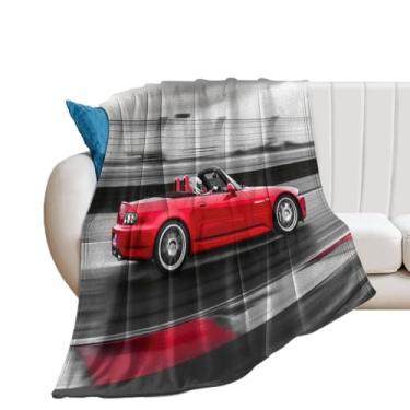 Imagem de HouLaiZhe Cobertor Super Macio Flanela S2000 Velocidade Máxima JDM Carro Cool Sports Leve Cobertor de Refrigeração para Sofá-Cama Cadeira Sofá Carro Viagem ao Ar Livre Leve Quente 127 cm x 152 cm