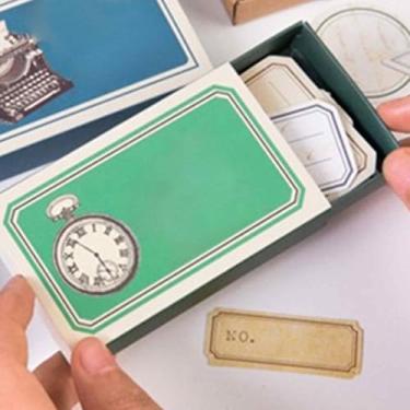 Imagem de 60 adesivos retrô para scrapbook, adesivos decorativos para álbuns, álbuns de fotos, diários, suprimentos