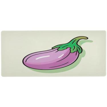 Imagem de Wassud Mouse pad roxo berinjela para jogos com base de borracha antiderrapante, mouse pad longo para teclado de computador com borda costurada, almofada grande à prova d'água para escritório, casa