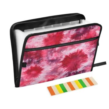 Imagem de CEBUGI Pasta expansível de 13 bolsos, impermeável, sanfonada, organizador de arquivos com etiquetas tamanho A4, organizador de documentos de papel para escola, material de escritório, vermelho