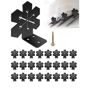 Imagem de 25 protetores de neve para telhados de metal, paradas de neve de gelo para telhados de metal, pare de deslizar do seu telhado com parafusos (pacote com 25)