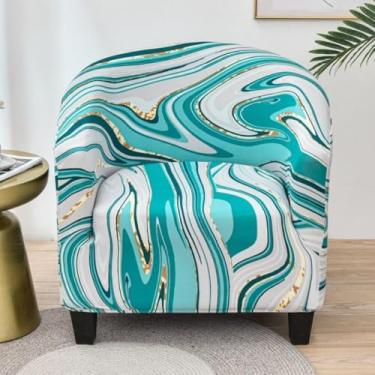 Imagem de Capas de cadeira estampadas redondas, capa de poltrona elástica, protetor de móveis removível, com fundo elástico para cafeterias, bares e quartos de hóspedes - Tipo 07||Meio círculo individual 65-90