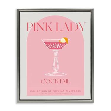 Imagem de Stupell Industries Arte de parede elegante retrô rosa senhora cinza emoldurada em tela flutuante, design por Lil' Rue, 78 x 63 cm