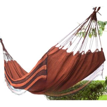 Imagem de Rede Dupla ConfortáVel – Perfeita Para Relaxar No Jardim, Quintal Ou Varanda(Rede Descanso Laranja c/Preto)