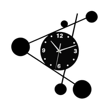 Imagem de Baoblaze Relógio de parede geométrico sem -taque, decoração de parede, mecanismo silencioso, relógio de pendurar para banheiro, quarto infantil, escola, 30cm