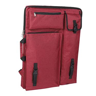 Imagem de Ymiko Bolsa Grande de Placa de Desenho à Prova d'água 4K para Materiais de Arte, Maleta de Transporte Cinza (Vermelho)