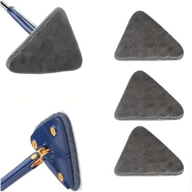 Imagem de Refil para Mop Triangular | Esfregão Triângulo Microfibra | Reposição Mop Limpeza Pesada, Lavável e Reutilizável, para Limpeza de Pisos, Porcelanato, Laminado, Madeira e Cerâmica