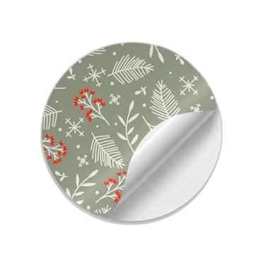 Imagem de Adesivos Redondos Natalinos 25 Unidades Com Estampa Artística - Tamanho 50x50cm