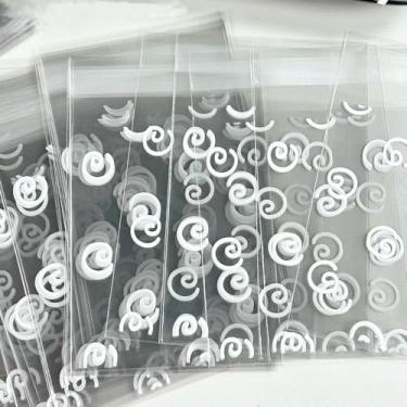 Imagem de Sacos de OPP transparentes autoadesivos à prova d'água para cartões fotográficos protetores transparentes círculo padrão laço presente 50 peças, círculo