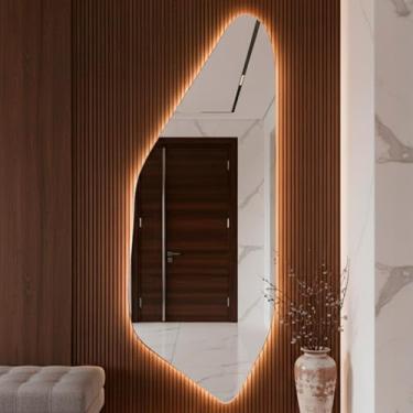 Imagem de Espelho Orgânico Grande de Parede com Led Mod Rocco 170x70 Decorativo para Sala Quarto Banheiro (Led Frio)