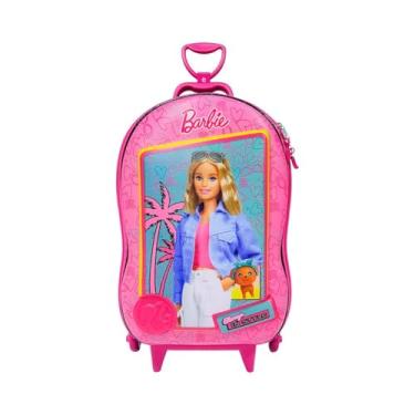 Imagem de Mala Infantil 3D com Rodinhas, Rosa, 50x20x26cm, 20 Litros, EVA e Poliéster, Sistema 3 Rodas Spinner, Acima de 3 Anos