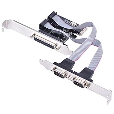 Imagem de Estink Placa Adaptadora PCI-E para Duas Portas Seriais e Porta Paralela 2 DB9 RS232 + 1 DB25 LPT para Desktop Com Slot PCI Express X1