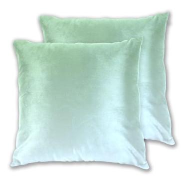 Imagem de Joitme Conjunto de 2 capas de almofada gradiente verde dinossauro azul pálido conjunto de 2 fronhas grandes de sofá cama almofadas estéticas de sala de estar para sofá, 50 x 50 cm, 2 peças