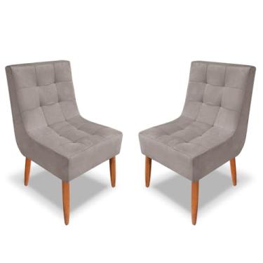 Imagem de Kit Cadeira Estofada Decorativa Para Sala de Jantar Quarto Penteadeira Quarto (capuccino)