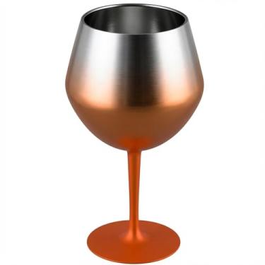 Imagem de Taça Térmica Inox 550ml - 2 em 1 Copo e Taça, Gelo 2.5 horas, Gin Vinho e Drinks (Laranja)