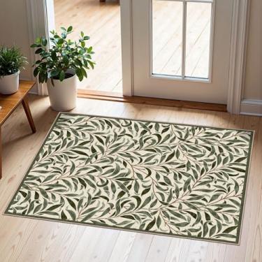 Imagem de Othilic Tapete para porta da frente, entrada externa, 2 x 7,5 cm, antiderrapante, lavável, capacho de primavera, entrada interna e externa, verde-oliva, tapete pequeno para entrada, quarto, cozinha