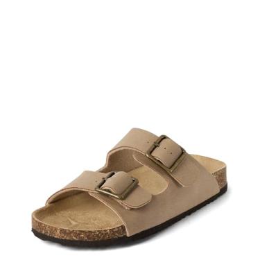 Imagem de The Children's Place Sandálias deslizantes casuais com fivela dupla para meninos, Bronzeado, 11 Little Kid