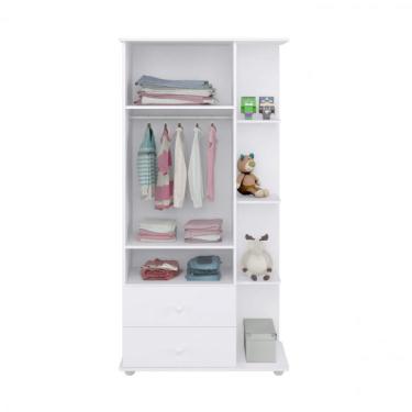 Imagem de Guarda Roupa Infantil Com Cantoneira 2 Portas 2 Gavetas Móveis Percasa Branco