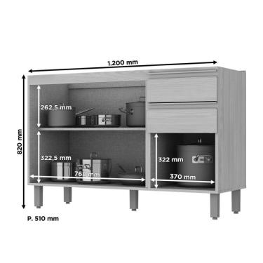 Imagem de Cozinha Integrada com Sala de Estar Siena Móveis Duna/cristal