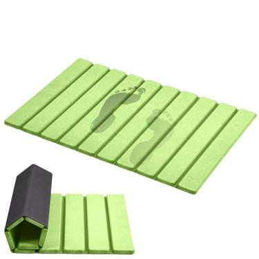 Imagem de AWW Tapete de banho de pedra, diatomita super absorvente, tapete antiderrapante de secagem rápida, compacto, verde claro