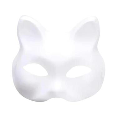 Imagem de Máscaras De Gato Para Fantasia DIY Pintáveis Em Branco Acessórios Para