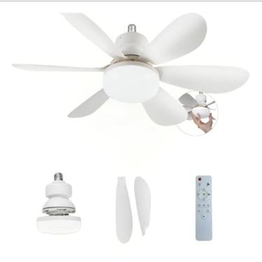 Imagem de Ventilador de Teto Inteligente com Luz LED 40w — Ultra Silencioso, Controle Remoto, 6 Pás, Temporizador e Instalação Fácil Tipo Lâmpada (Bivolt) Instalação Simples sem Ferramentas