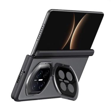 Imagem de LYJSMGZ Capa à prova de choque para Huawei Mate X7, capa protetora de lente com suporte, capa ultrafina translúcida para proteção do eixo central, preta, Mate X7