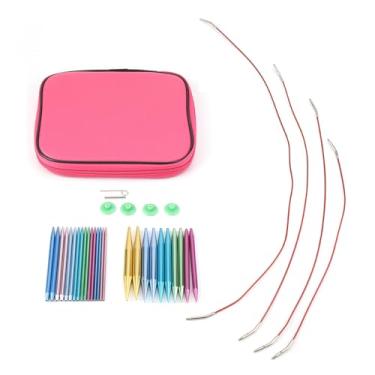 Imagem de Generic Conjunto de Agulhas de tricô Intercambiáveis ​​de, Resistente à Ferrugem para Projetos de tricô da Mãe Com Bolsa de Transporte Conveniente