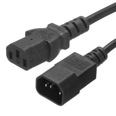 Imagem de Generic Cabo de alimentação CA 3 pinos C14 macho para C13 fêmea 0,75 mm2 0,5 m 1,6 pés 250V 10A cabo PDU para laptop, eletrônicos, TV, computador, impressora, monitor de rádio