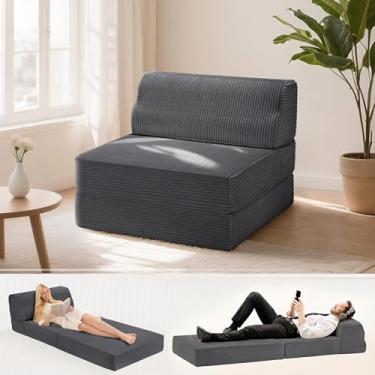 Imagem de Kasunpul Sofá-cama dobrável com travesseiro, cama de cadeira dobrável de espuma de memória, cadeira conversível com capa lavável, sofá futon para sala de estar/dormitório/uso de hóspedes/escritório em
