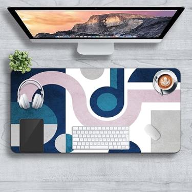 Imagem de Tapete de rato grande para jogos Tapete de rato estendido tapete de rato antiderrapante com bordas costuradas, para laptop, computador, escritório, tapete de mesa, tapetes de rato, mouse e PC-80 x