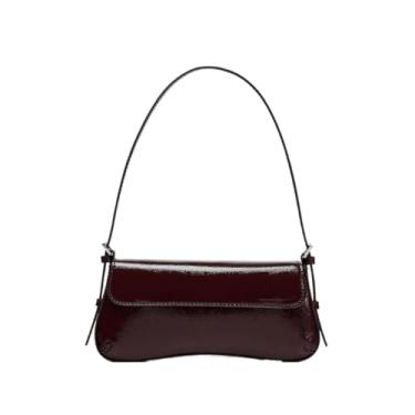 Imagem de KGFCE Bolsa feminina de couro envernizado moderna para axilas com aba pequena 2025 novas bolsas femininas com design leve
