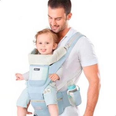 Imagem de Bolsa Canguru Ergonômico Bebê Mãe Premium 4 Em 1 (Azul) U AZUL UNICA-Unissex