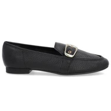 Imagem de Mocassim Loafer Feminino Fivela Preto Usaflex UC16007-Feminino