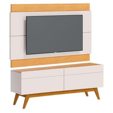 Imagem de Rack Bancada 2 Gavetas e Painel para Tv Classic 1.4 Off White Nature -