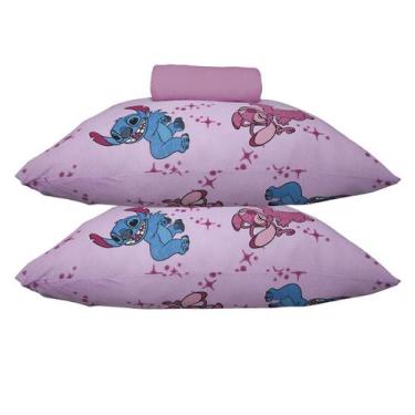 Imagem de Jogo de Lençol KazzaVip Casal Malha 100% Algodão Play Disney Stitch e 