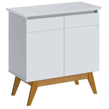 Imagem de Aparador Para Sala Buffet Classic 2 Portas Branco Acetinado - Imcal - 