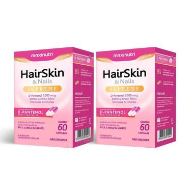 Imagem de Kit 02 HairSkin Supreme com D-Pantenol 60 Caps Maxinutri-Unissex
