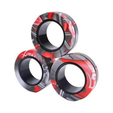 Imagem de Conjunto De Brinquedos Antiestresse Para Adultos 3 Peças Anéis Magnéti
