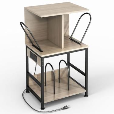 Imagem de ZEXVIDA Suporte para toca-discos com armazenamento de vinil, grande mesa para gravar 180 álbuns, suporte de armazenamento de discos de vinil com carregador USB, mesa lateral multifuncional e