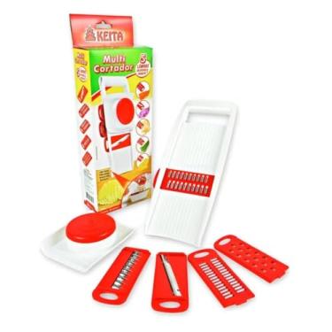 Imagem de Multi Cortador Manual 5 em 1 para Legumes, Frios e Queijo – Fatiador e Ralador com 5 Lâminas