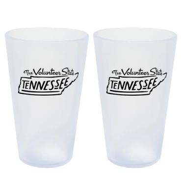 Imagem de Silipint: Copos State Pint 473 g: Pacote com 2 - Tennessee - Copos de silicone para gelo, inquebráveis, bebidas quentes e frias, seguro para máquina de lavar louça-micro-ondas e forno